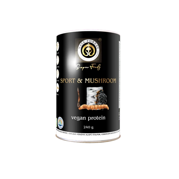 Naja Forest Sport vegán fehérje por gomba kivonattal 240 g dobozos kiszerelés