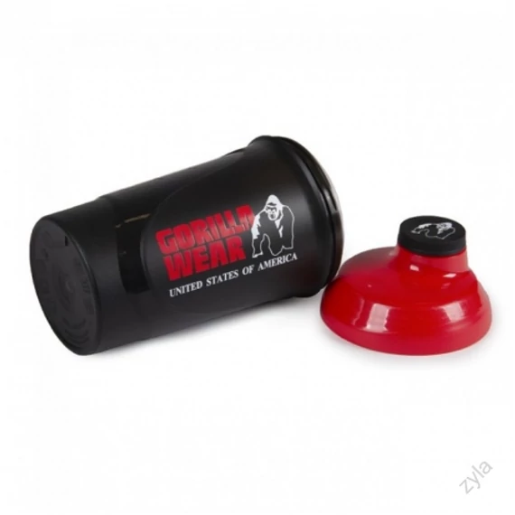 MŰANYAG SHAKER - 600ML- FEKETE/PIROS - ZYLA