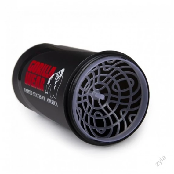 MŰANYAG SHAKER - 600ML- FEKETE/PIROS - ZYLA