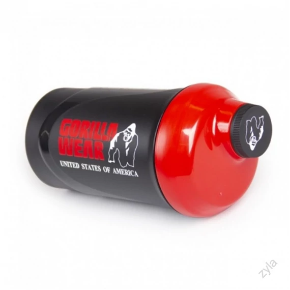 MŰANYAG SHAKER - 600ML- FEKETE/PIROS - ZYLA