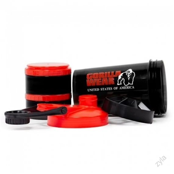 MŰANYAG DUPLA COMPACT SHAKER - FEKETE/PIROS - ZYLA