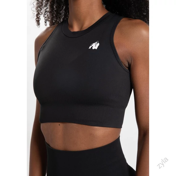 OLIVIA VARRÁSMENTES CROP TOP - FEKETE- ZYLA