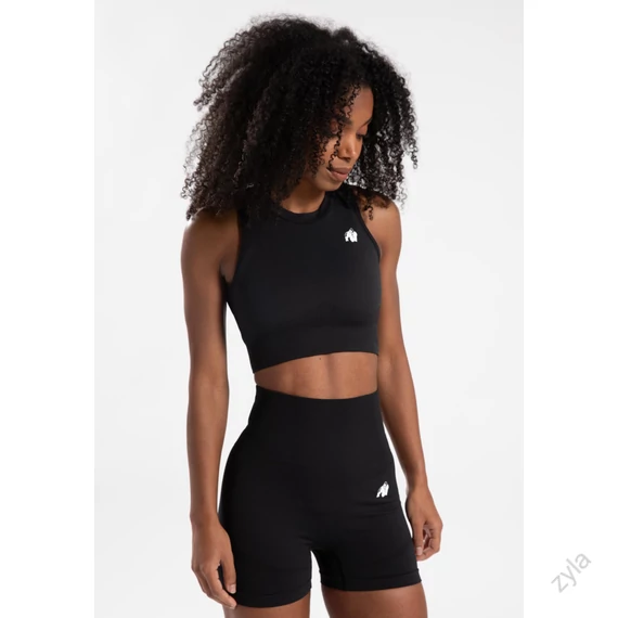 OLIVIA VARRÁSMENTES CROP TOP - FEKETE- ZYLA