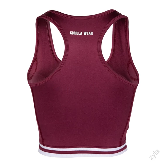 Gorilla Wear zipzáras crop top burgundi vörös