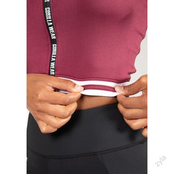Gorilla Wear zipzáras crop top burgundi vörös