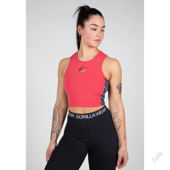 ZION CROP TOP - SZÜRKE - PIROS - ZYLA